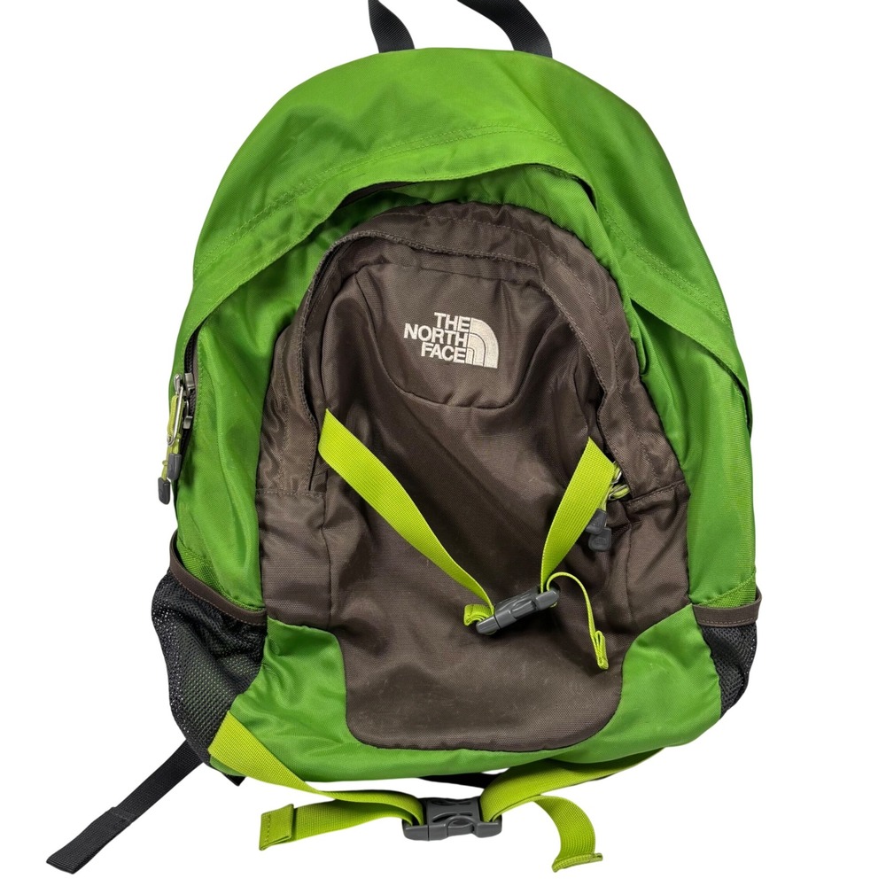 The North Face Skipper Backpack Green Brown Hiking Daypack School Outdoor Sport